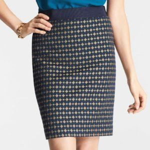 Ann Taylor Diamond Jacquard Pencil Skirt Size 6